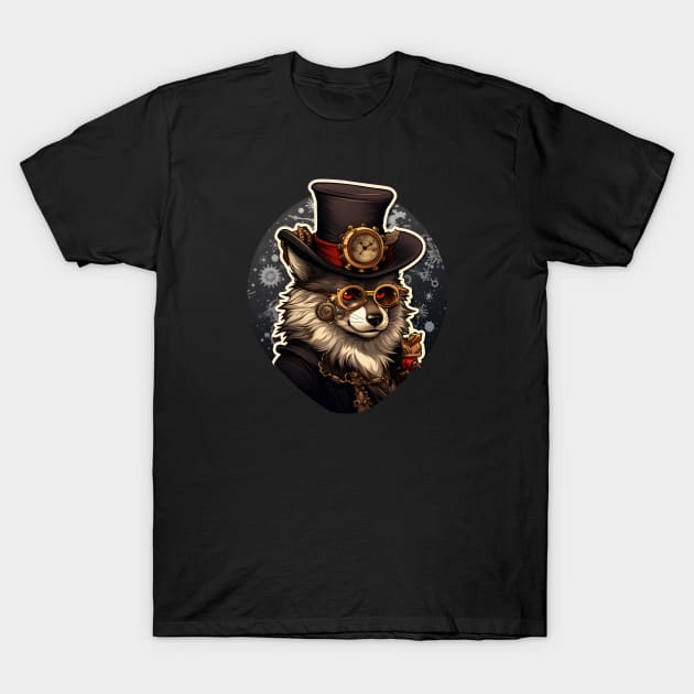 Winter wolf steampunk T-Shirt by beangeerie